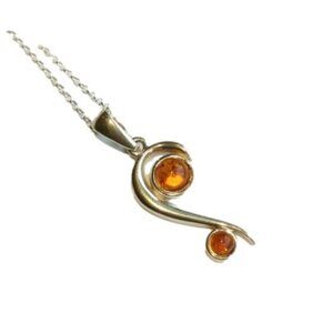 NEW Sterling Silver Baltic Amber pendant necklace